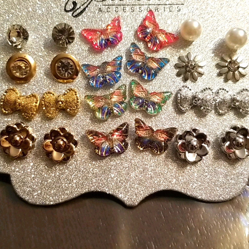 Butterflies And Bowtie Earrings